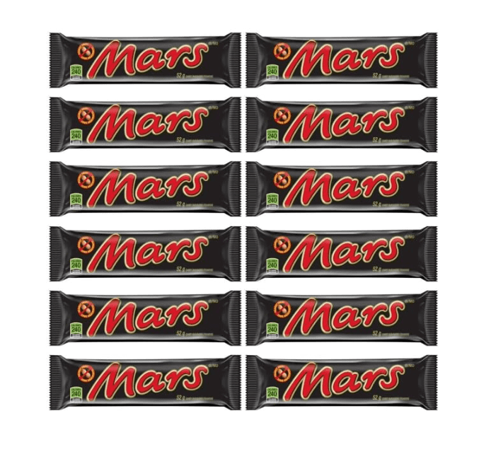 Mars Chocolate Candy Bar, 2.2 oz, Caramel, Nougat, Milk Chocolate (12 full size bars)