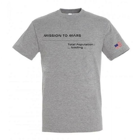 Mars Exploration SUP1728 Mission to Mars Heather Men T-Shirt, Grey - Medium