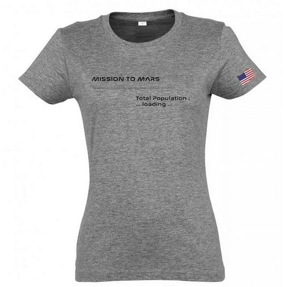 Mars Exploration Mission to Mars Heather Women T-Shirt, Grey - 3XL