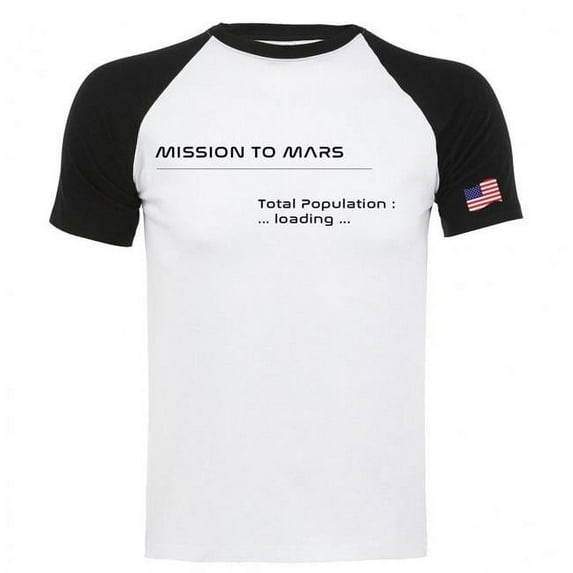 Mars Exploration SUP1826 Mission to Mars Men T-Shirt, White & Black - Small