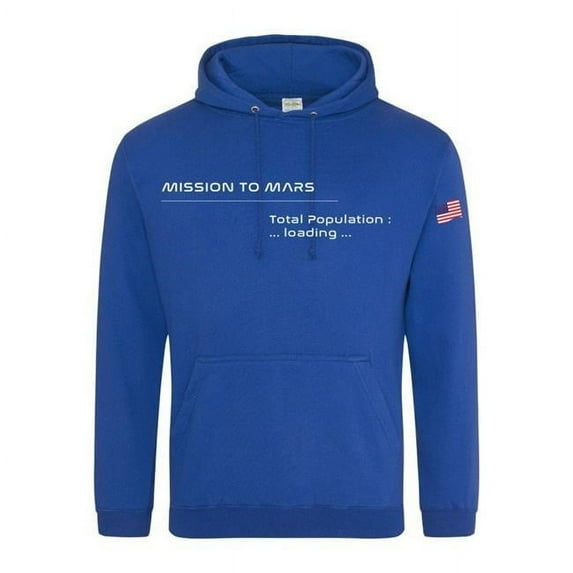 Mars Exploration SUP1526 Mission to Mars Hoodie Sweatshirt, Royal - 2XL