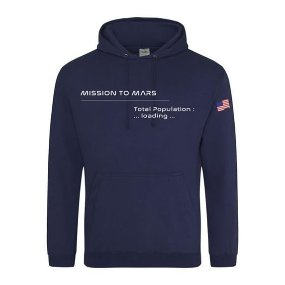 Mars Exploration SUP1540 Mission to Mars Hoodie Sweatshirt, Navy - 2XL