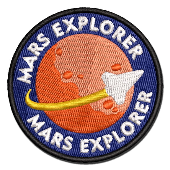 Mars Explorer Space Science Fiction Applique Multi-Color Embroidered Hook & Loop Patch - 3 Inch Medium