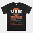 Mars Facts Mars Space Lover Shirt
