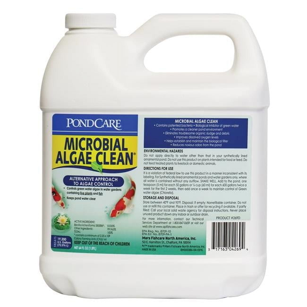 Mars Fishcare AP269D 64 oz Pond Care Microbial Algae Clean Pond Algae Controler