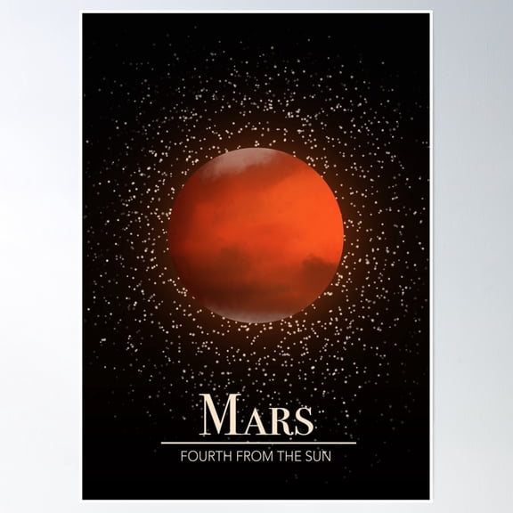 Mars: Fourth From The Sun Poster Wall Art, Modern Wall Decor, 8x12 UNFRAMED