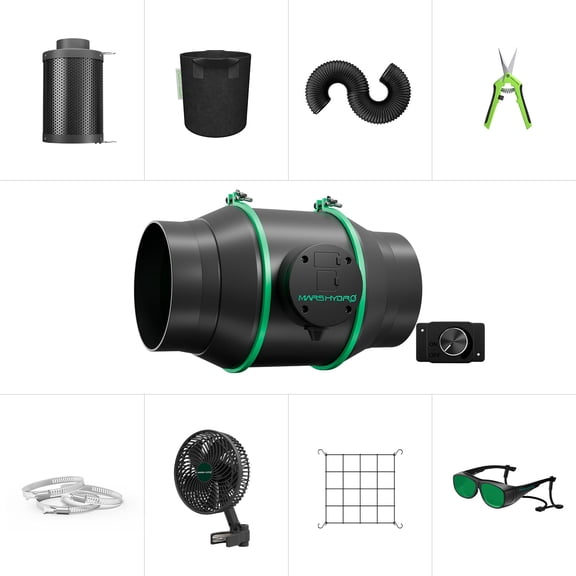 Mars Hydro 6" IFresh Smart Inline Ducting Fan & Carbon Filter Combo Ventilation System for Grow Tent Cooling Booster