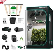 Mars Hydro FC-E3000 Complete Grow Tent Kits | 300W LED Grow Light+100x100x180cm Indoor Tent+4  Ventilation System | 6  Clip-on fan | for 2-4 Plants