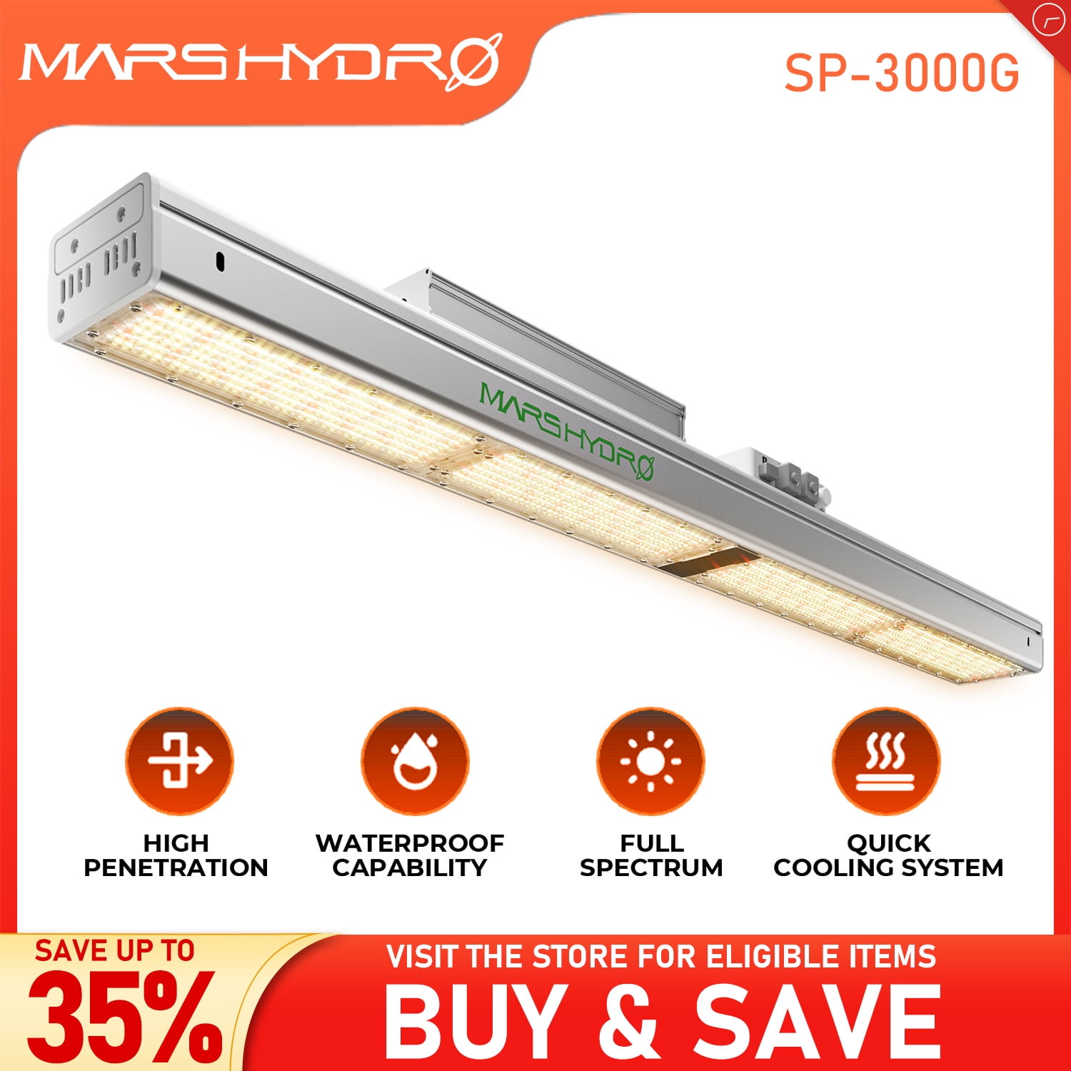 Mars Hydro SP-3000G LED Grow Light Vollspektrum Pflanzenlampe Greenhouse Flower