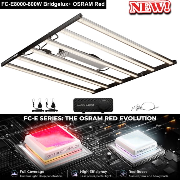 Mars Hydro Smart Dimmable FC-E8000 BridgeLux 800W CO2 Commercial Vertical Farm Full Spectrum LED Grow Light for Indoor Plants