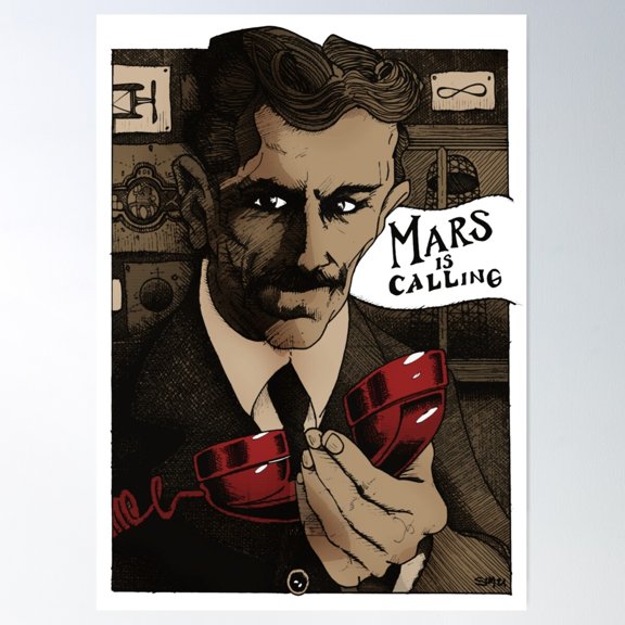 Mars Is Calling Poster Wall Art, Modern Wall Decor For Living Room Bedroom, 24x36 UNFRAMED
