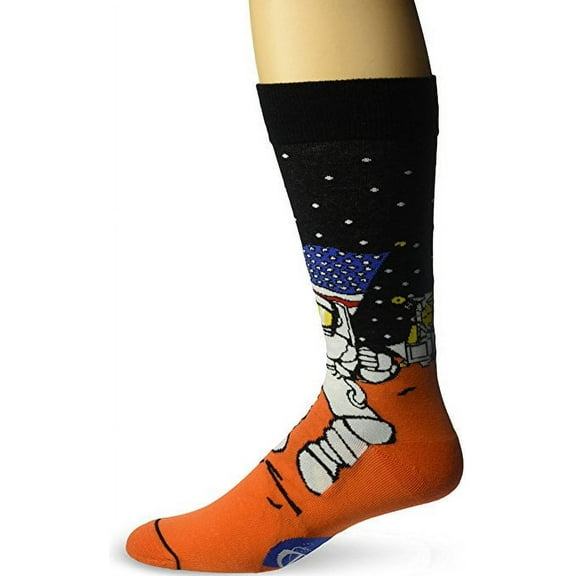 Mars Landing Black One Size Fits Most Crew Socks