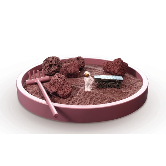 Mars Landing Zen Garden Japanese Decor- Zen Sand Garden for Desk- Drift sandscape- Sand Tray Therapy kit- Zen Garden for Desk - Zen Decor - Desktop Zen Garden Tray