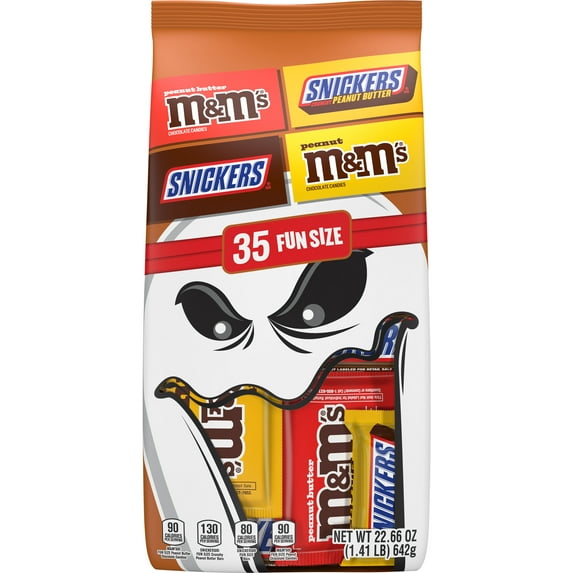 Mars Mixed M&M's & Snickers Milk Chocolate Halloween Candy Variety Assortment - 35 Ct Bulk Bag