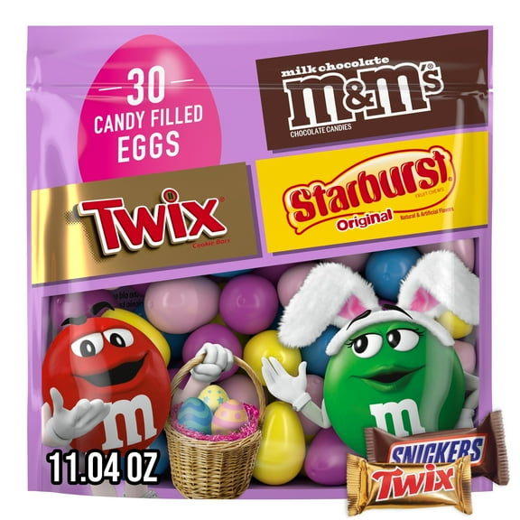 M&M's, Twix, Starburst Assorted Easter Candy Filled Eggs - 30 Ct Bag