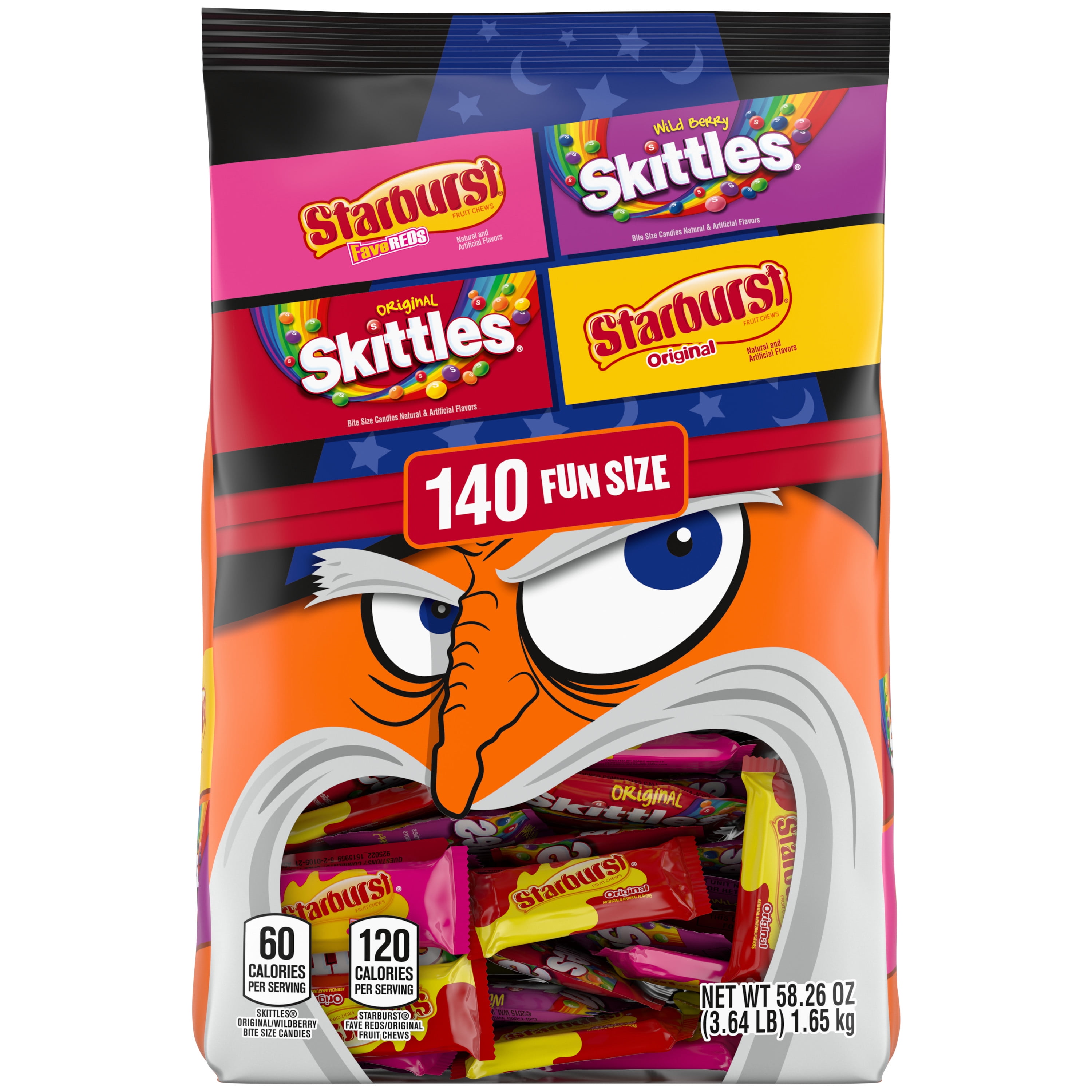 Mars Mixed Skittles, Starburst, Starburst FaveREDS & More Halloween Candy - 140 Ct Bulk Bag