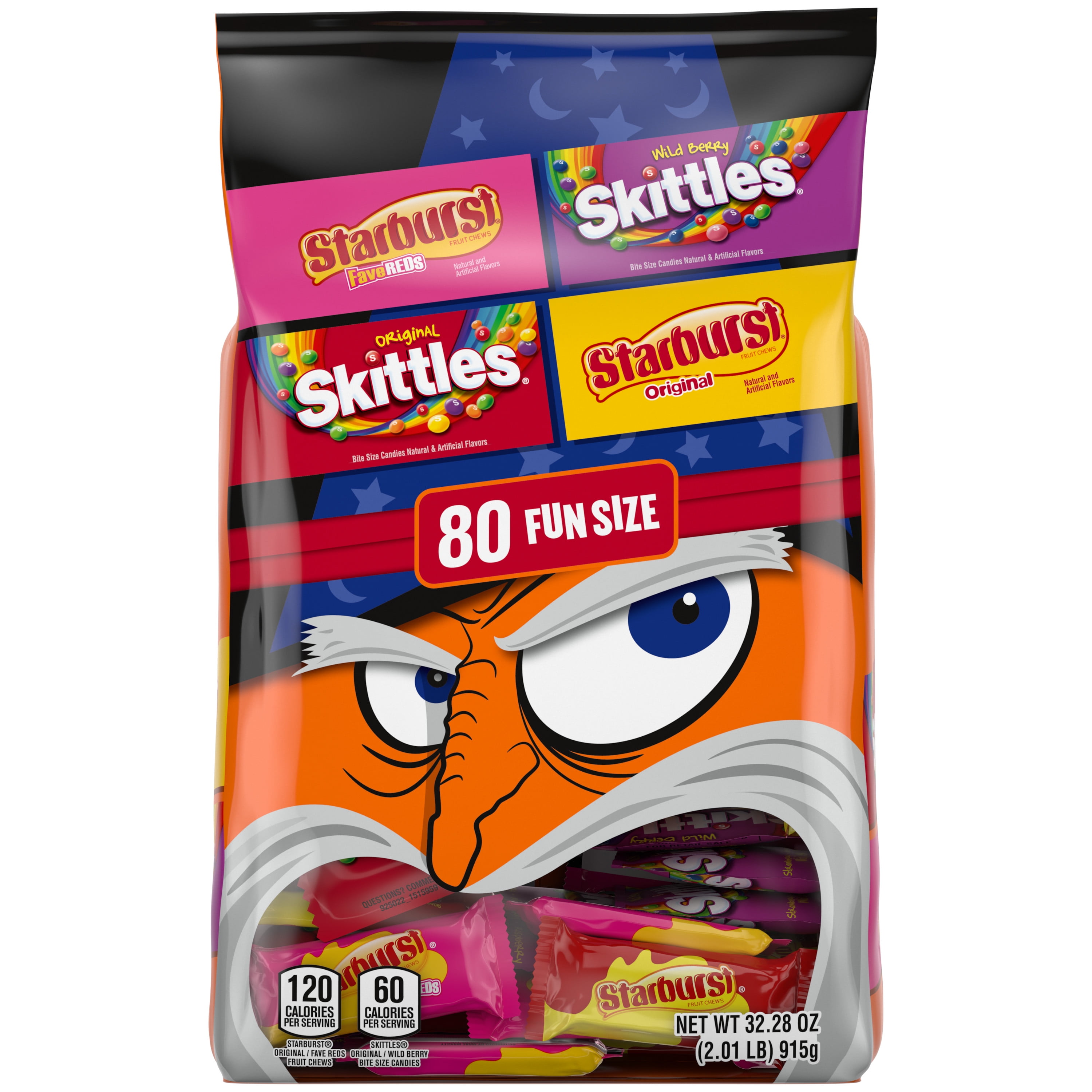 Skittles & Starburst Fun Size Chewy Halloween Candy Variety Pack - 105 Ct  Bulk Bag - Walmart.com