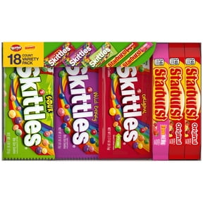 Mars Mixed Skittles & Starburst Variety Pack Chewy Candy Assortment -18 Bars Box