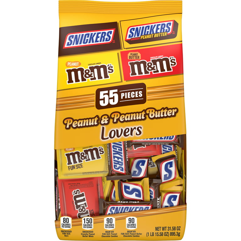 Mars Wrigley Candies, Peanut & Peanut Butter, Lovers - 55 pieces, 31.58 oz