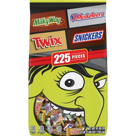 Mars Mixed Snickers & More Assorted Chocolate Minis Bulk Halloween Candy-61.85oz/225pc