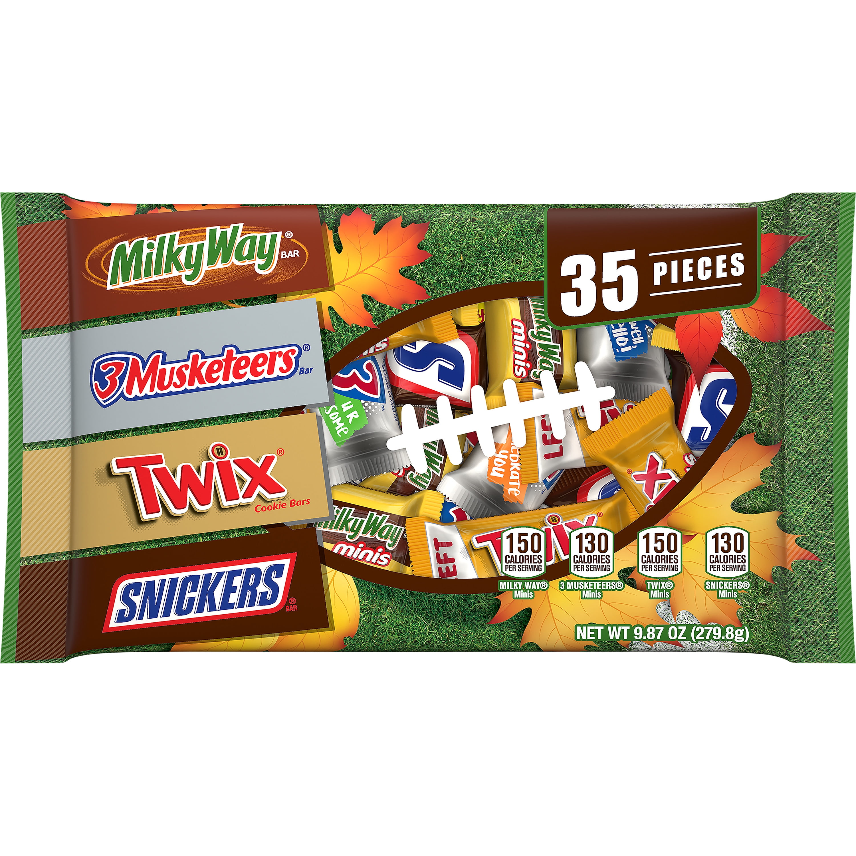 Snickers, M&M'S & Skittles Halloween Candy, Full Size, Variety Mix, 18  Count, Packaged Candy