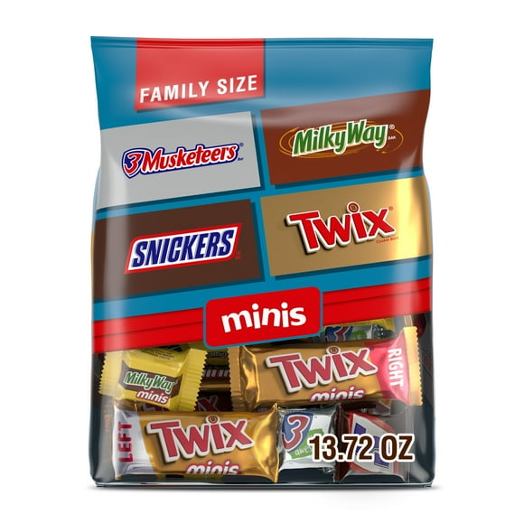 Mars Mixed Snickers, Twix & More Minis Chocolate Candy Bars, Family Size - 13.72 oz Bulk Bag