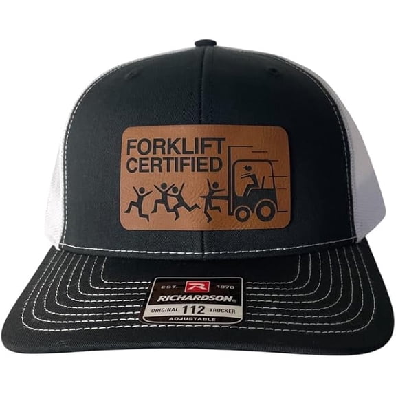 Mars NY Forklift Certified Funny Trucker Daddy Hat (Black/White)