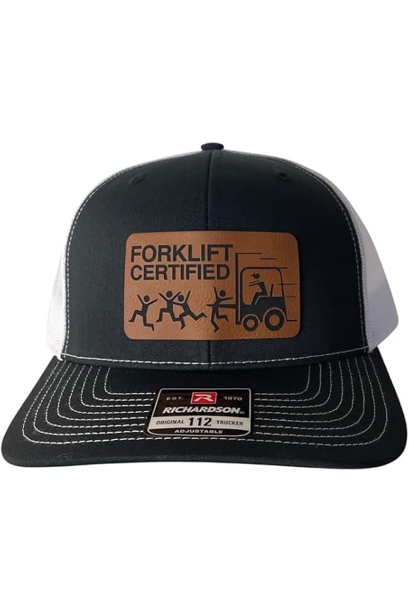 Forklift Certified Funny Trucker Daddy Hat (Black/White)