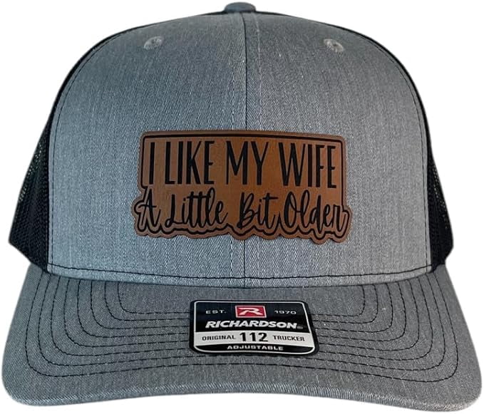 Mars NY I Like My Wife A Little Bit Older hat Funny Trucker Daddy Hat (Heather)