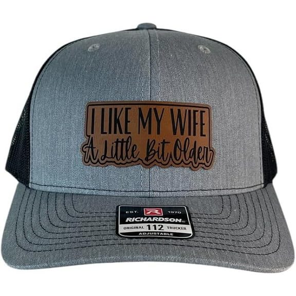 Mars NY I Like My Wife A Little Bit Older hat Funny Trucker Daddy Hat (Heather)