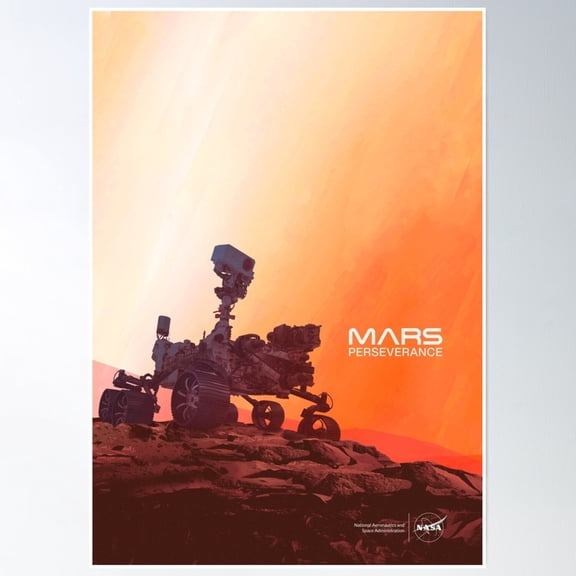 Mars Perseverance Rover V2 Poster Wall Art , Poster Print Only