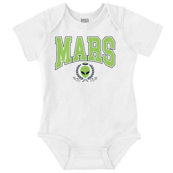 Mars Planet Alien College Varsity Romper Boys or Girls Infant Baby Brisco Brands 24M