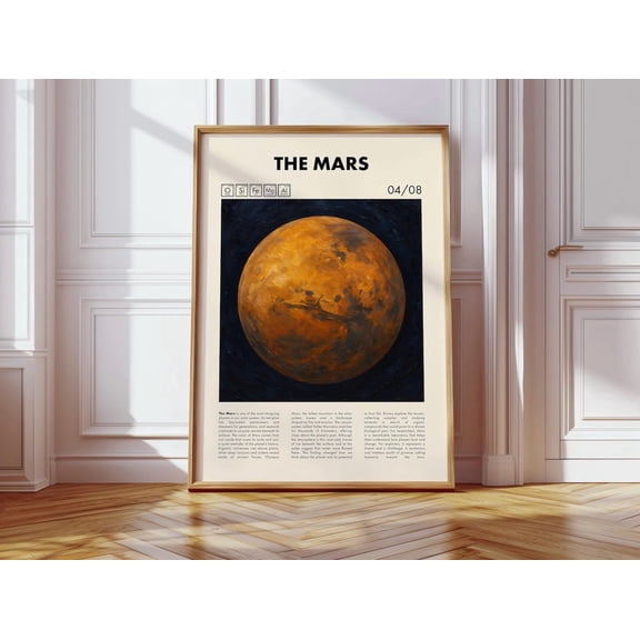 Mars Planet Art Solar System Decor Science Space Gift Wallpaper