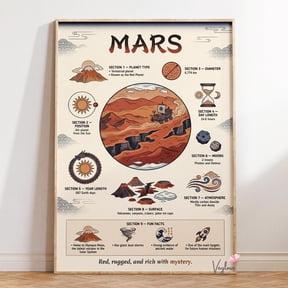 Mars Planet Astronomy Wall Decor