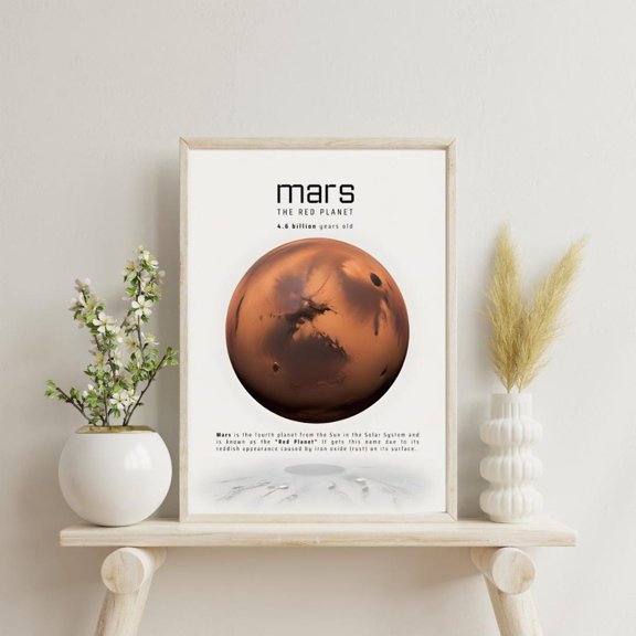 Mars Planet Red Space Decor Wall Art