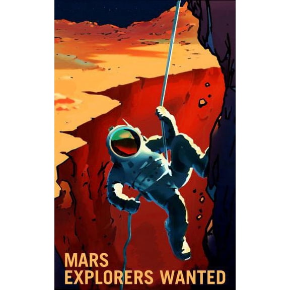 Mars Recruitment Explorers Wanted Poster 24In x 36In Art Poster 24x36 Square Adults Best Posters