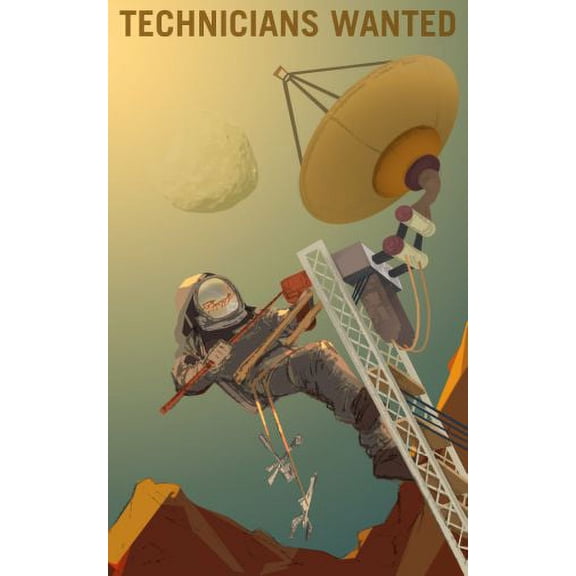 Mars Recruitment Technicians Wanted Poster Metal Sign 8inx 12in Metal Print 8x12 Square Adults Z Posters