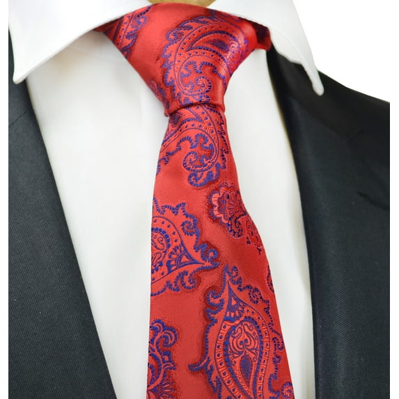 Mars Red Artisan Floral Hand Made Men's Necktie