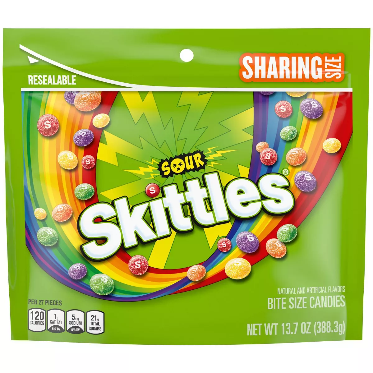 Mars Skittles Chewy Sours Sharing Stand-up Pouch 13.7oz