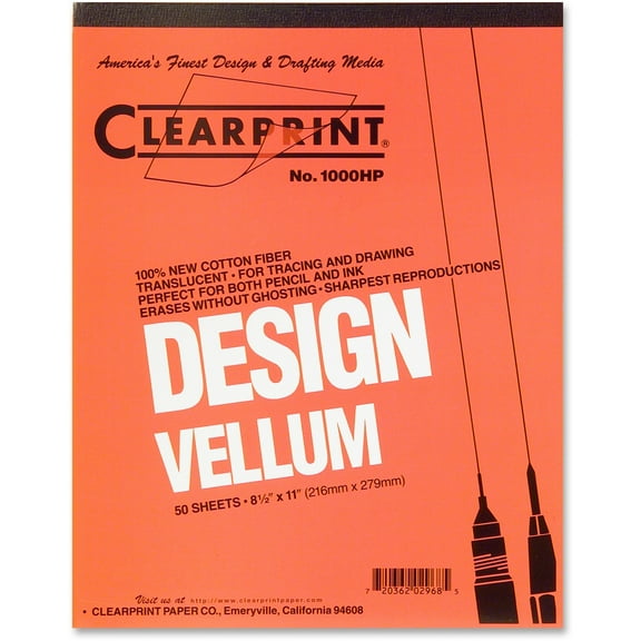 Mars Translucent Vellum Art And Dra Fting Paper, 16lb, 8.5 X 11, 50/pad | Bundle of 5 Each