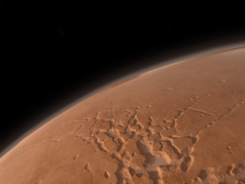Mars Valles Marineris is host to the largest canyons in the Solar System Canvas Art - Walter MyersStocktrek Images (33 x 25)