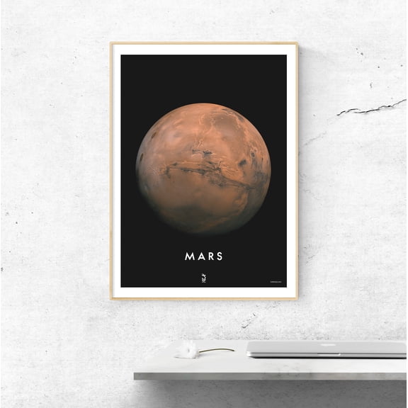 Mars Wall Art, Full View NASA Mars Poster, Office Decor