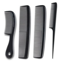 Mars Wellness 4 Piece Professional Comb Set Black - USA MADE - Fine Pro Tail Combs, Dresser Hair Comb Styling Comb - Premium Grade for Men and Women - Parting Teasing and Styling