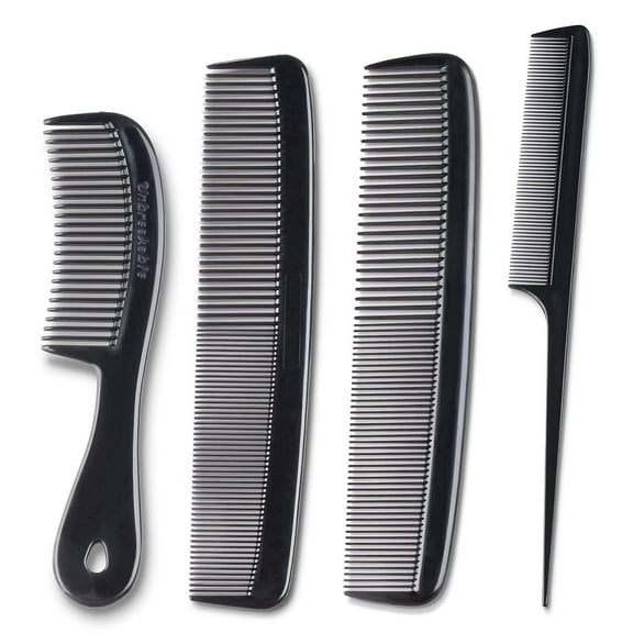 Mars Wellness 4 Piece Professional Comb Set Lavender - USA MADE - Fine Pro Tail Combs, Dresser Hair Comb Styling Comb - Premium Grade for Men and Women - Parting Teasing and Styling