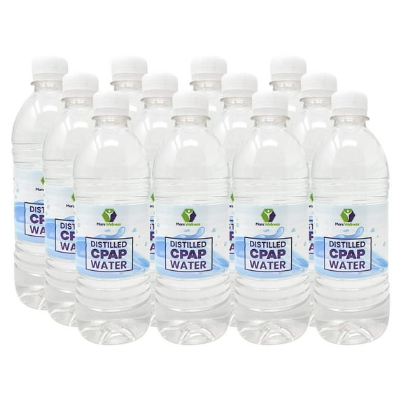 Mars Wellness Distilled Water for CPAP Machines - 16.9oz Bottles - 12 Pack