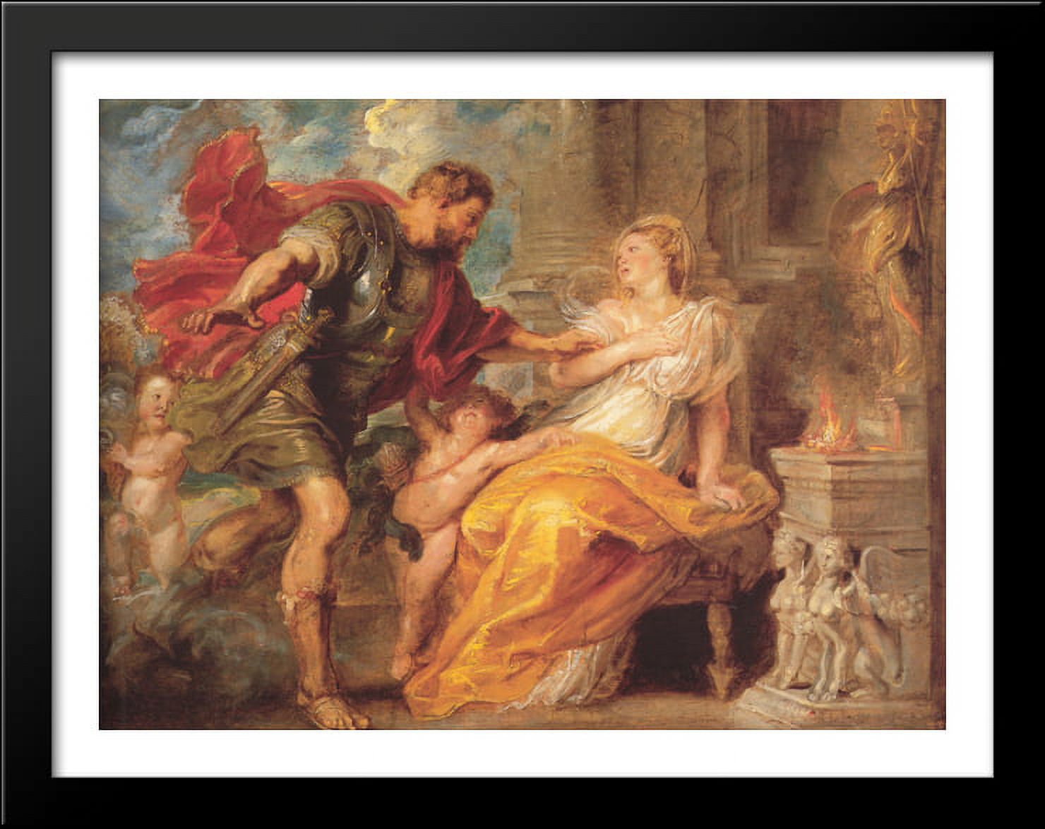Mars And Rhea Silvia 36x28 Large Black Wood Framed Print Art By Peter 