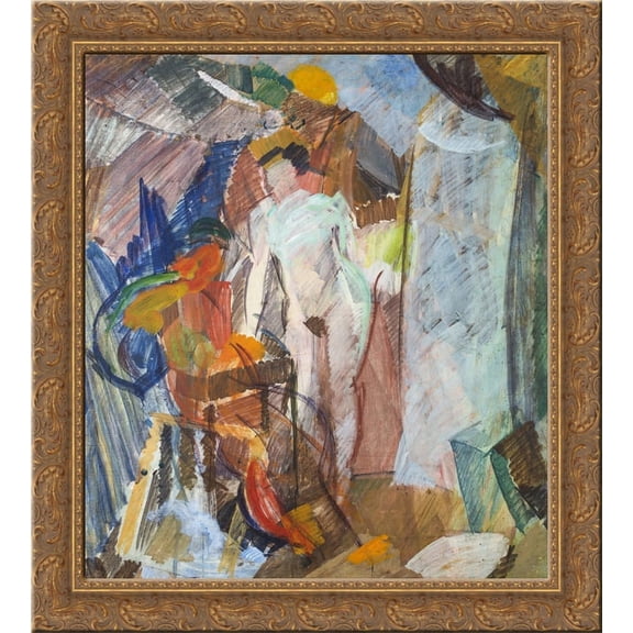 Mars og Venus 24x20 Gold Ornate Wood Framed Canvas Art by Edvard Weie