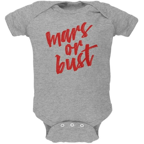 Mars or Bust Soft Baby One Piece Heather 12-18 M