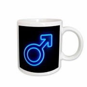 Mars symbol neon sign glowing shining male man icon blue 11oz Mug mug-158031-1