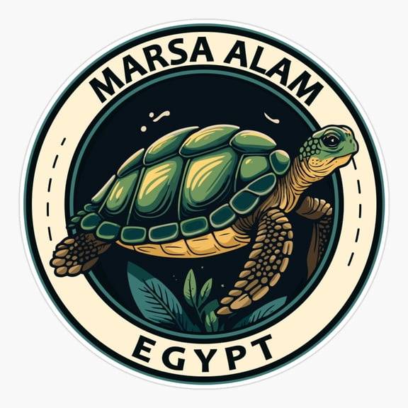 Marsa Alam Egypt Turtle Badge Travel Sticker